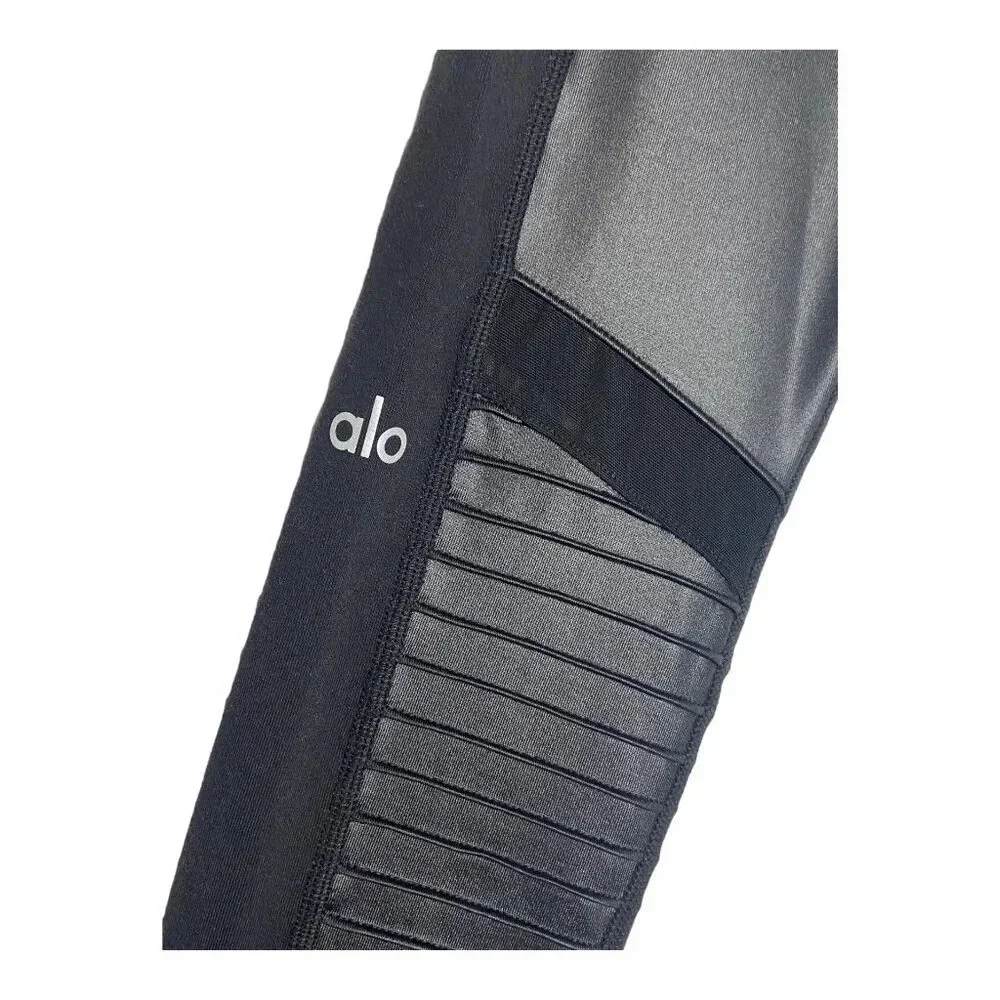 Alo High Waisted Black Moto Leggings-sz Small